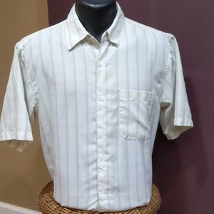 David Taylor Tan&White shirtsleeve dress shirt